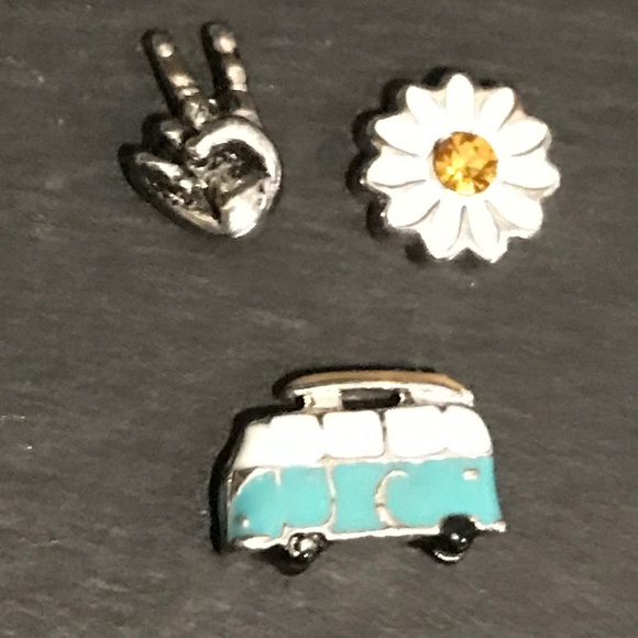 Origami Owl Jewelry - Origami Owl Charms (Bus, Daisy, Peace Sign Hand)